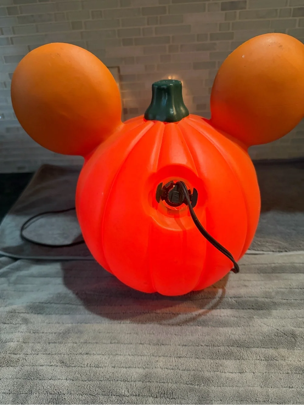 Halloween Disney Blow Mold Mickey Mouse Jack O Lantern Pumpkin